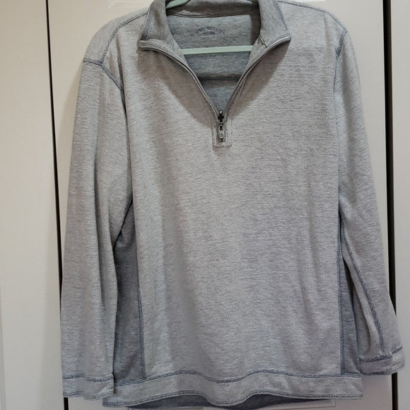 Reversible Gray Tommy Bahama Sweater with Quarter Zip - Picture 4 of 4